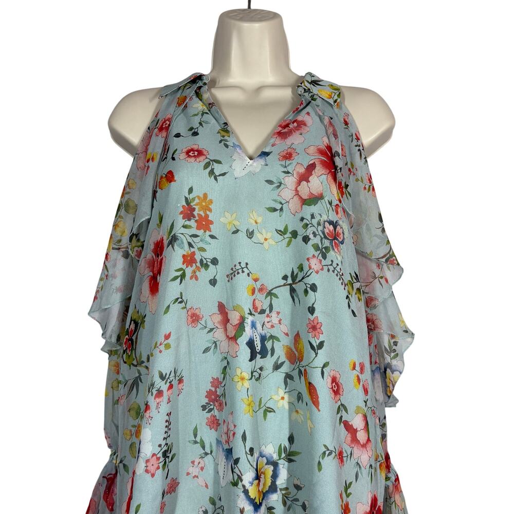 Alice + Olivia Silk Blayne Peasant Top Floral Off Shoulder Casual Flowy - M - Picture 2 of 8
